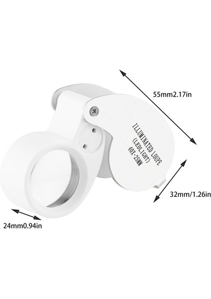 Te 40X 25MM Güç Kuyumcu Işıklı Büyüteç LED Döngü Büyüteç Büyüteç Camı modelleri