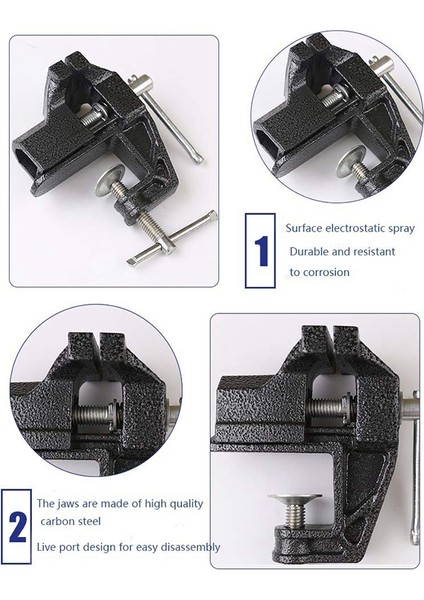 Mini Masa Kelepçesi Küçük Yükseltilmiş Dökme Demir Taşınabilir Çalışma Tezgah Mengenesi modelleri