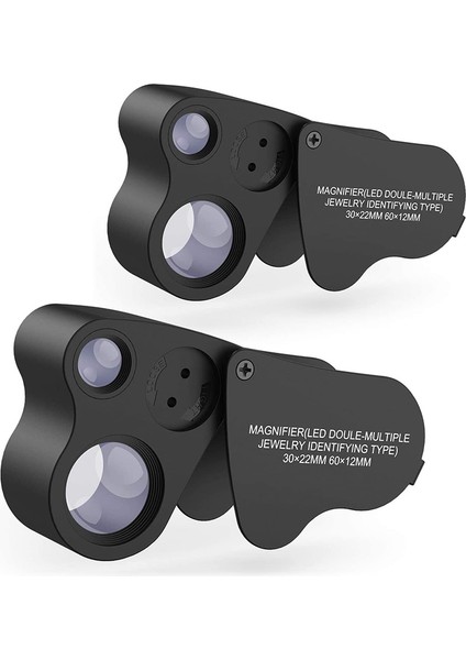 Takı Büyüteç, 2 Paket 30X 60X Işıklı Kuyumcu Büyüteç Büyüteç Göz Büyüteç Büyüteç LED Aydınlatma ile