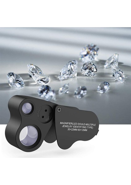 Takı Büyüteç, 2 Paket 30X 60X Işıklı Kuyumcu Büyüteç Büyüteç Göz Büyüteç Büyüteç LED Aydınlatma ile indirimleri