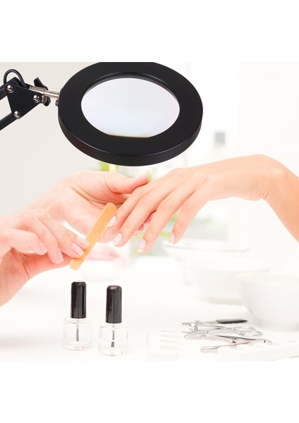 Aydınlatma LED 5x Kelepçeli Büyüteç Lamba Eller Serbest Büyüteç Masa Lambası Ayarlanabilir Döner Kol USB ile Çalışan Lamba Büyüteçli LED Lamba Büyüteçli 3 Mod Kısılabilir indirimleri