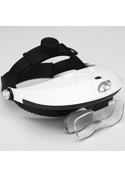 1.0x 1.5x 2.0x 2.5x 3.5x Handfree 2led Kafa Bandı Işıklı Büyüteç Büyüteç Kafası 5 Büyütme Takıyor