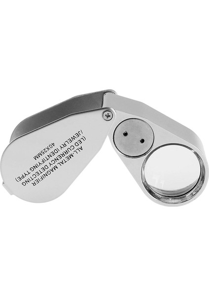 Metal Konstrüksiyonlu ve Optik Camlı 40X Işıklı Kuyumcu LED Uv Lens Büyüteç (40X x 25 Mm, Gümüş)(Yurt Dışından) fiyatları