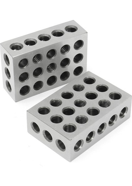 Çok Fonksiyonlu Alet Machifit 2 Adet 1X2X3 Inç Blokları 23 Delik Paralel Sıkma Freze Aleti Hassasiyeti 0.0001 Inç
