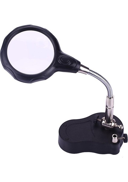 Masaüstü 3.5x 12X Yardım El Timsah Klip LED Büyüteç Lambası Havya Takı Standı Lens Masası Ayarlanabilir Işık Siyah modelleri
