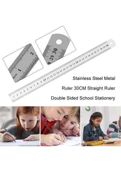 Paslanmaz Çelik Metal Cetvel 30CM Düz Cetvel Çift Taraflı Okul Kırtasiye-Gümüş(Yurt Dışından) modelleri