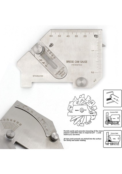Köprü Cam Ölçer Mg-8 Kaynak Ölçer Gage C50 Kaynakçı Muayenesi Için Ulnar Testi 【hazır Stok】
