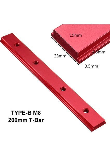 Kırmızı 100-600MM Alüminyum Alaşımlı Gönye T-Track T-Bar Somun Kaydırıcı Dıy Ağaç Işleme Aracı - 200MM T-Bar Kaydırıcı M8(Yurt Dışından) fırsatları