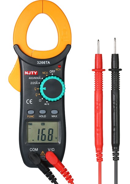 Njty Dijital Pens Metre 2000 Sayımları Ncv Testi ile Otomatik Aralıklı Multimetre Ac/dc Gerilim Ac Akım Taşınabilir El Multimetre LCD Diaplay Direnç Süreklilik Diyodu Ölçme