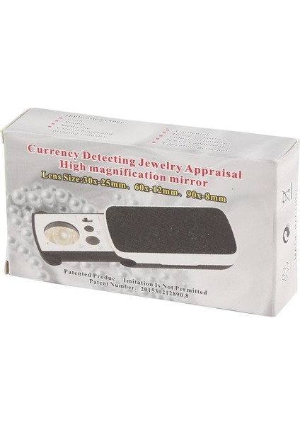 30X25 60X12 90X8MMMÜCEVHER Değerlendirme Büyüteç 3 Lens LED Büyüteç modelleri