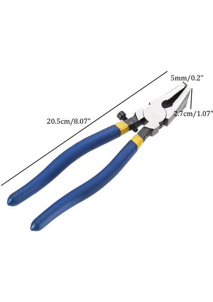 Inç 1 Adet Mavi Kaymaz Kolu Kırma/kesme Cam Pense Vitray Araçları Düz Uçlu Kırıcı Pense Donanım El Aletleri fiyatları