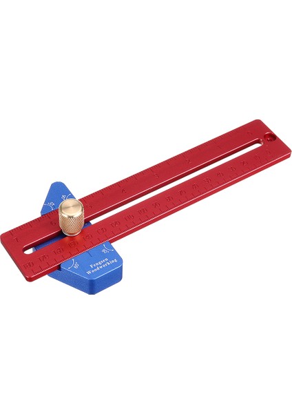 Yx Serisi Ağaç Işleme 45/60/90 Derece Hassas Işaretleme T Cetvel 200/300/400MM Alüminyum Alaşımlı Delik Konumlandırma Ölçme Cetvel Açı Scriber Scribing Tool - 300MM