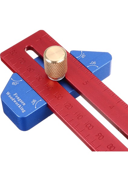 Yx Serisi Ağaç Işleme 45/60/90 Derece Hassas Işaretleme T Cetvel 200/300/400MM Alüminyum Alaşımlı Delik Konumlandırma Ölçme Cetvel Açı Scriber Scribing Tool - 300MM fırsatları