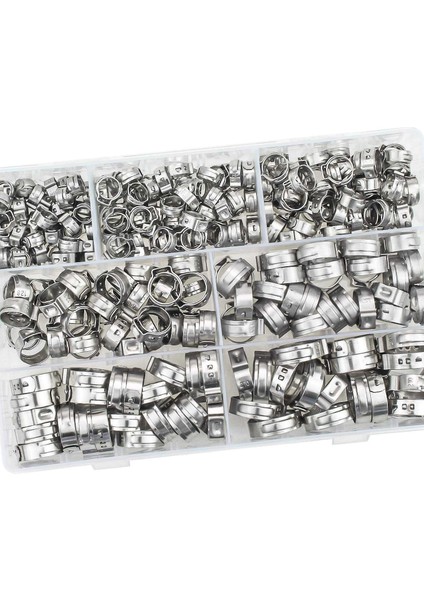 304 Paslanmaz Çelik Tek Kulaklı Çelik Olmayan Hortum Kelepçesi Sınıflandırma Kiti, 128 Parça fırsatları