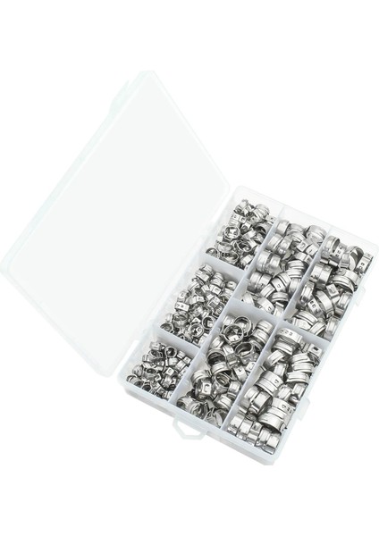 304 Paslanmaz Çelik Tek Kulaklı Çelik Olmayan Hortum Kelepçesi Sınıflandırma Kiti, 128 Parça indirimleri