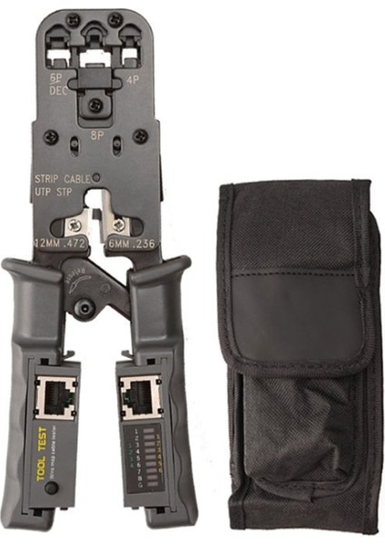 2'si 1 Arada RJ45 Network Lan Crimper Kesici Alet Kablo Test Cihazı Pensesi - Gri (Yurt Dışından)