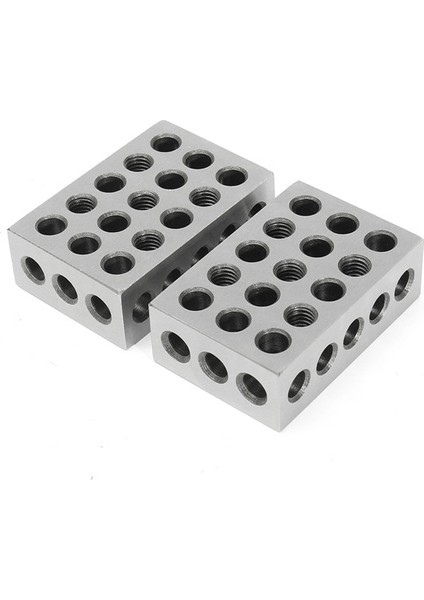 Takım Machifit 2 Adet 1X2X3 Inç Blokları 23 Delik Paralel Bağlama Frezeleme Aleti Hassasiyeti 0.0001 Inç indirimleri