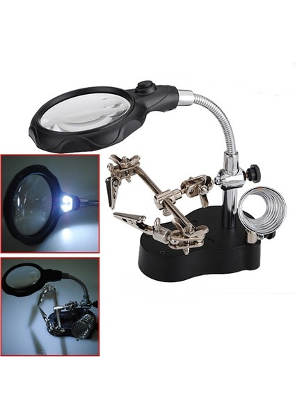 Elektrikli El Aletleri 3.5X12X LED Yardım El Standı Klip Büyüteç Döngü Aracı Kelepçe Büyüteç Onarım Büyüteç modelleri