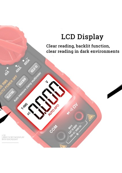 Dijital Kelepçe Multimetre Ac Dc Voltmetre 600A Çok Metre LCD Ekran Ölçüm Cihazı TA8315C indirimleri