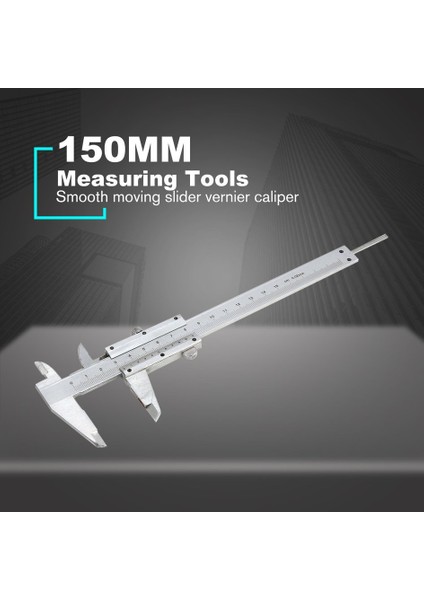 150MM Mini Gösterge Ölçümü Paslanmaz Çelik Sürgülü Sürmeli Kaliper Cetvel -Gümüş modelleri