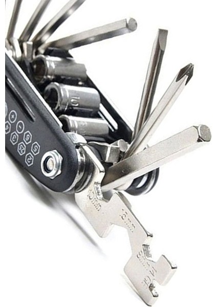 Taşınabilir Bisiklet Bisiklet Çoklu Alet Kiti Altıgen Anahtar ve Tornavida 15'li 1 Siyah modelleri