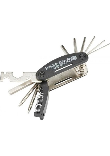 Taşınabilir Bisiklet Bisiklet Çoklu Alet Kiti Altıgen Anahtar ve Tornavida 15'li 1 Siyah indirimleri
