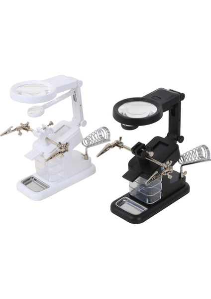 Çok Fonksiyonlu Masa Modeli Cam Yardımcı Klip Masaüstü LED Işıklı Metal Akrilik USB Bağlantı Noktası Lehimleme Standı Onarım Aracı Büyüteç indirimleri