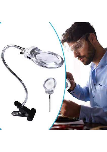 LED El Tipi Okuma Masaüstü Hortum Kelepçesi Büyüteci -(Yurt Dışından) fırsatları