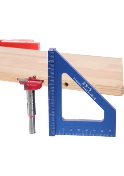 Es-5 Alüminyum Alaşımlı Çok Işlevli Ağaç Işleme Karalama Cetveli Işaretleme T Cetvel Kare Düzen 45/90 Derece Ölçme Cetvel - Mavi modelleri
