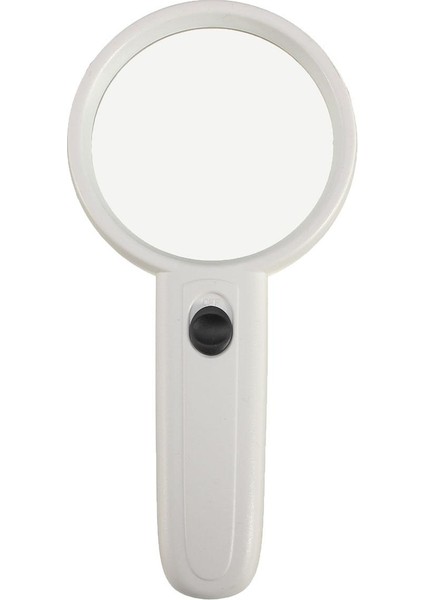 Abs Mühendislik Plastikleri 75MM 2 LED Işık Aydınlatmalı 2.5/3x Elde Taşınabilir Dantel Okuma Büyüteç Büyüteç Beyaz - Beyaz