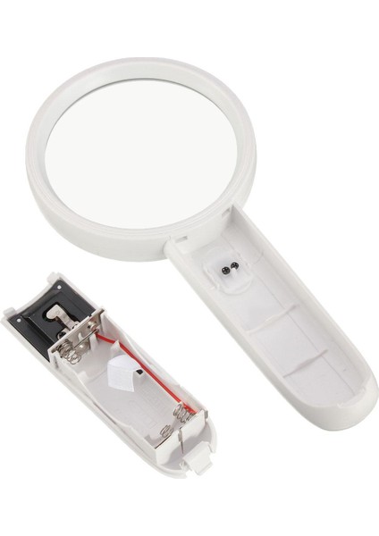 Abs Mühendislik Plastikleri 75MM 2 LED Işık Aydınlatmalı 2.5/3x Elde Taşınabilir Dantel Okuma Büyüteç Büyüteç Beyaz - Beyaz fiyatları