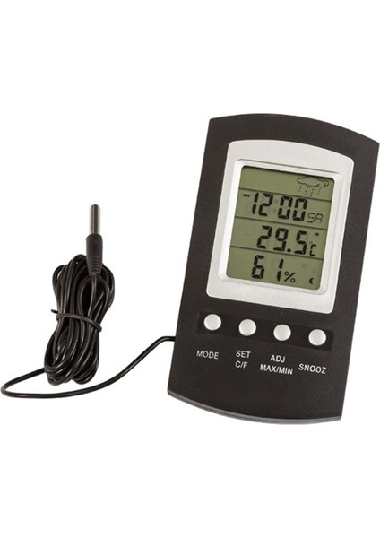 Pratik LCD Sürüngen Dijital Maks/min Termometre Higrometre Alarm Sıcaklık Nem fiyatları