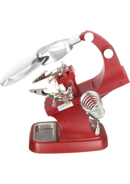 LED Yardım El Büyüteç Havya Standı Lens Büyüteç Kelepçe Alet Kiti