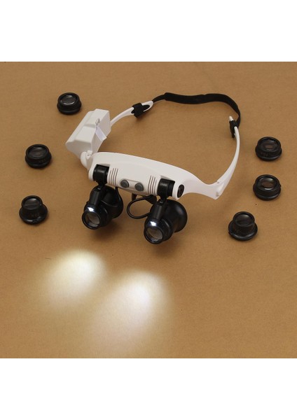 10X 15X 20X 25X Gözlükler Gözlükler LED Lamba Büyüteç Büyüteç Mücevherat Tamiri