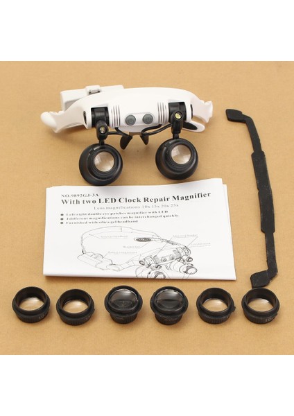 10X 15X 20X 25X Gözlükler Gözlükler LED Lamba Büyüteç Büyüteç Mücevherat Tamiri fırsatları