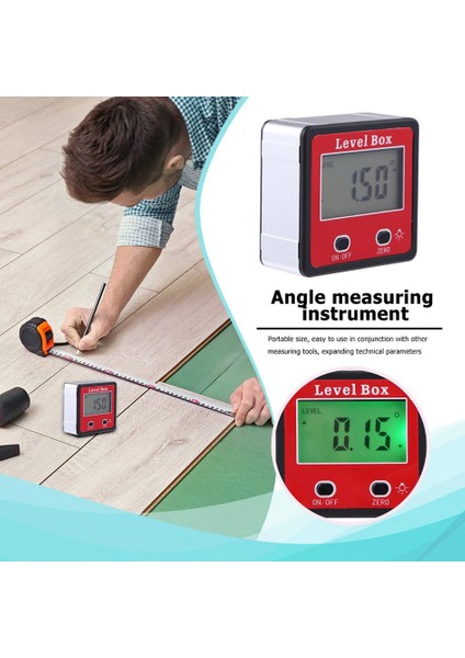 Kırmızı Hassas Dijital Iletki Inklinometre Dijital Açı Bulucu Eğim Kutusu - Kırmızı ve Siyah modelleri