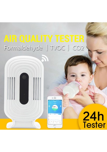 JQ300 Pm2.5 Wifi Özellikli Akıllı Monitörlü Nem Test Cihazı - Beyaz (Yurt Dışından)
