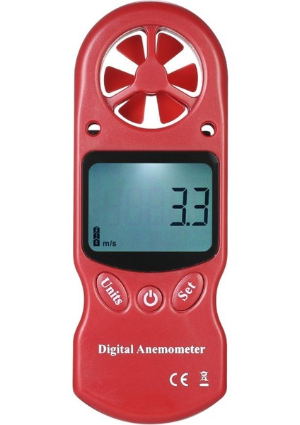 8'i 1 Arada El Tipi Dijital Anemometre Rüzgar Hızı/sıcaklık/nem/rüzgar Soğutma/ısı Indeksi/çiğlenme Noktası/barometrik Basınç/yükseklik Ölçer, LCD Arka Işıklı--Kırmızı
