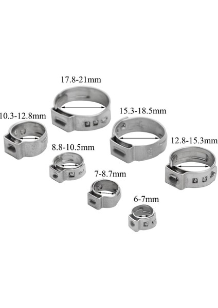 80 Adet Tek Kulak Sıkma Hortum Kelepçesi Tek Kulak Hortum Kelepçeleri Çift Kulaklar Kelepçe Yakıt Kelepçeleri Hidrolik Hortum Yakıtı Çeşitleri 5.8-21MM, Tek Kulak Hortum Kelepçeleri fiyatları