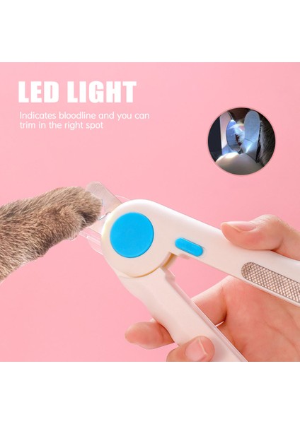 Beauty Life Kedi Köpek Tırnak Makası ve LED Işıklı Eğe Kaymaz Saplı