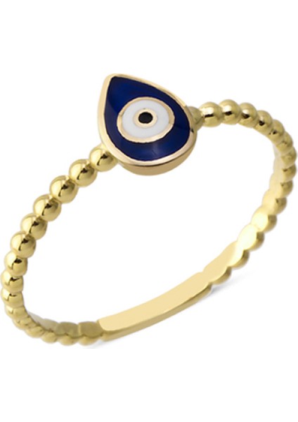 14 Ayar Altın Mineli Damla Göz Yüzük