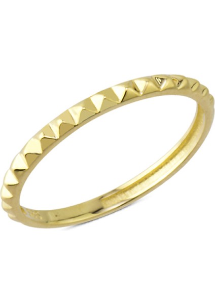 14 Ayar Altın Taşsız Piramit Yüzük