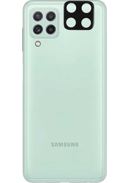 Samsung Galaxy M22 Kamera Lens Koruyucu Cam Siyah
