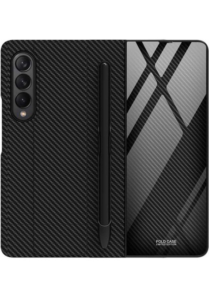 Samsung Galaxy Z Fold 3 Kılıf Kalemlik Bölmeli Droga Pakette Kalem Çıkmaz Siyah