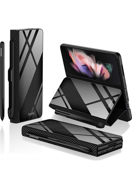Samsung Galaxy Z Fold 3 Kılıf Kalemlik Bölmeli Droga Pakette Kalem Çıkmaz Siyah fiyatları