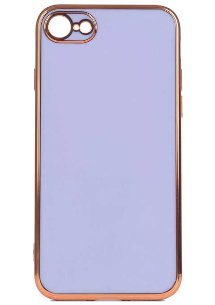 Apple iPhone 7 Kılıf Bark Parlak Silikon Renkli Kenarları Rose Lila