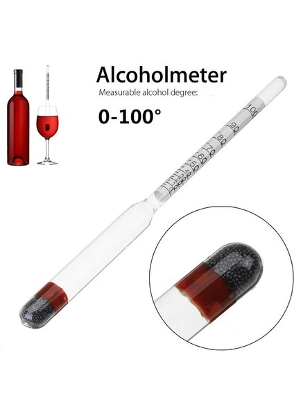Proof & Tralle Cam Hidrometremetre Distile Spirit Moonshine Tester -(Yurt Dışından)