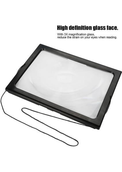 Katlanabilir Ultra Ince A4 Tam Sayfa Büyüteç 3x Büyüteçli Okuma Için 4 LED Işık(Yurt Dışından) fiyatları