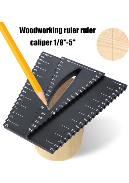 【esnek Tedarik】 Meco 2'si 1 Arada Ağaç Işleme Cetvel Ölçme Ölçer Ölçü Boyutu Aracı 1/8
