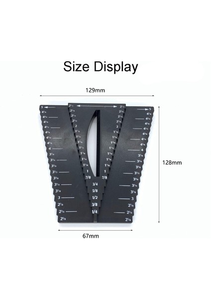 【esnek Tedarik】 Meco 2'si 1 Arada Ağaç Işleme Cetvel Ölçme Ölçer Ölçü Boyutu Aracı 1/8 modelleri